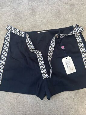 Vilagallo Navy High-Waist Shorts with Blue & White Trim size 46